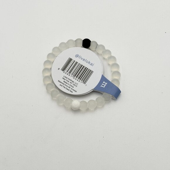 New Lokai Classic Bracelet Clear Beads Slide On Style Medium Find Your Balance - Picture 3 of 5